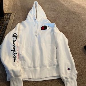 WHITE CHAMPION HOODIE